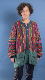 Load and play video in Gallery viewer, Vintage 1980s COOGI Knit Jacket
