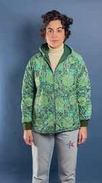 Load and play video in Gallery viewer, Vintage 1960s Hooded Padded Paisley Jacket
