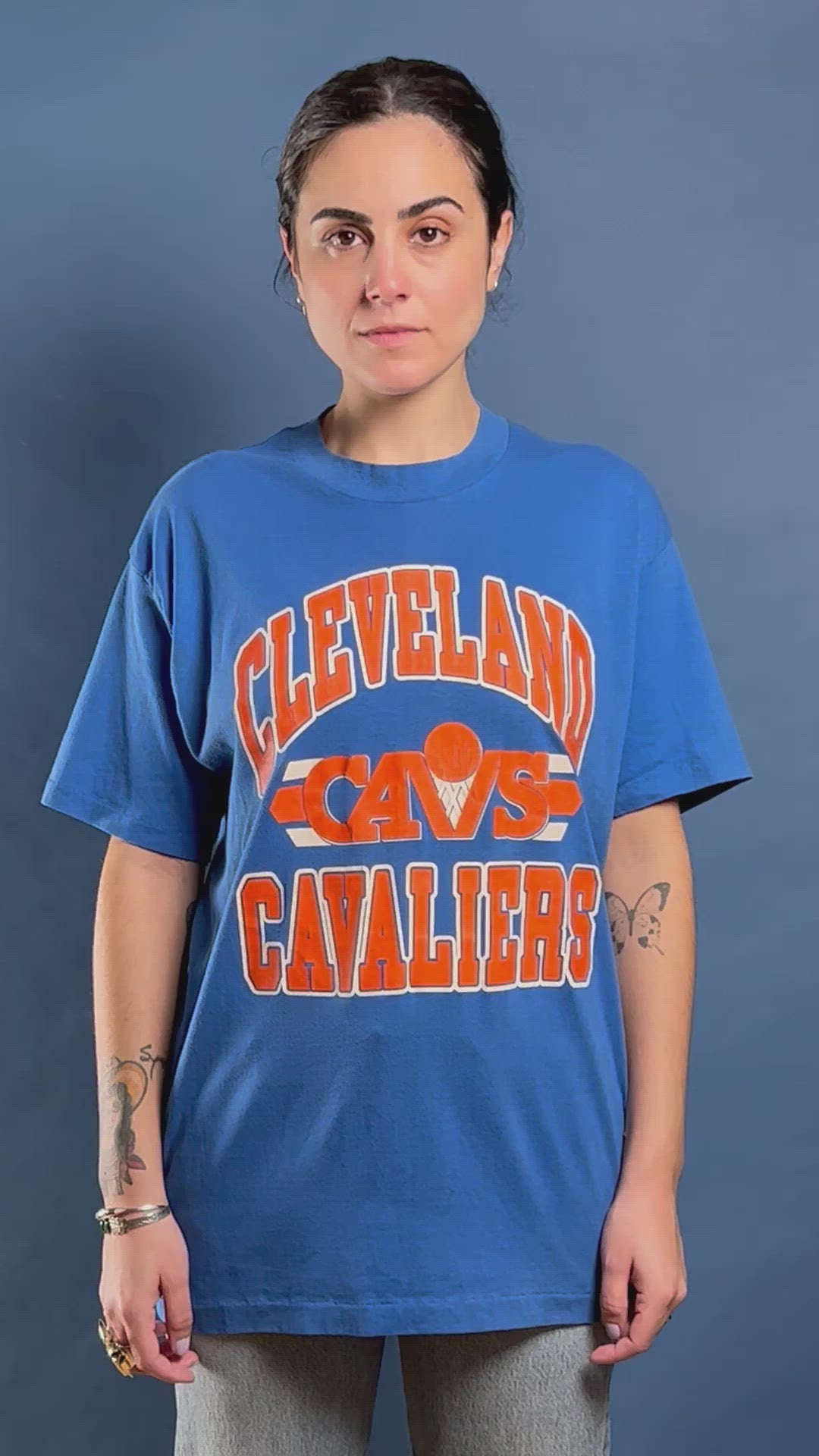 Vintage 1980s Cleveland Cavalier 50/50 T-shirt w/ Illustration