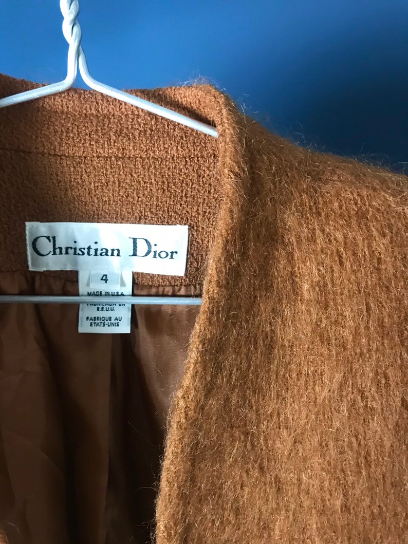 Vintage 1980s Christian Dior Mohair Cropped Cardigan