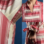 Load image into Gallery viewer, Antique Rare 1920s Satin Day Dress, w/ Unique Striped Pattern
